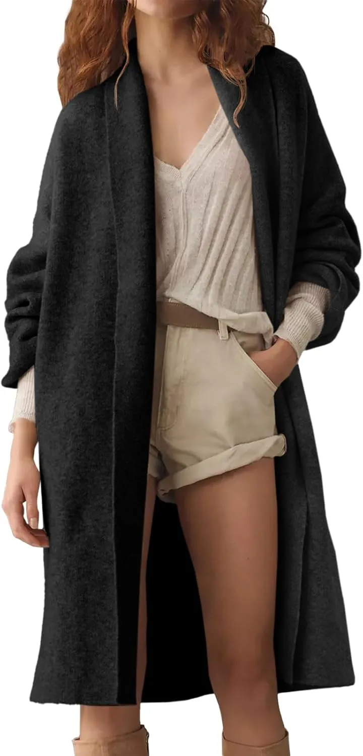 Saodimallsu Womens Long Cardigan Sweaters Chunky Open Front Oversized Slouchy Knit Fall Trendy Coatigan Jackets