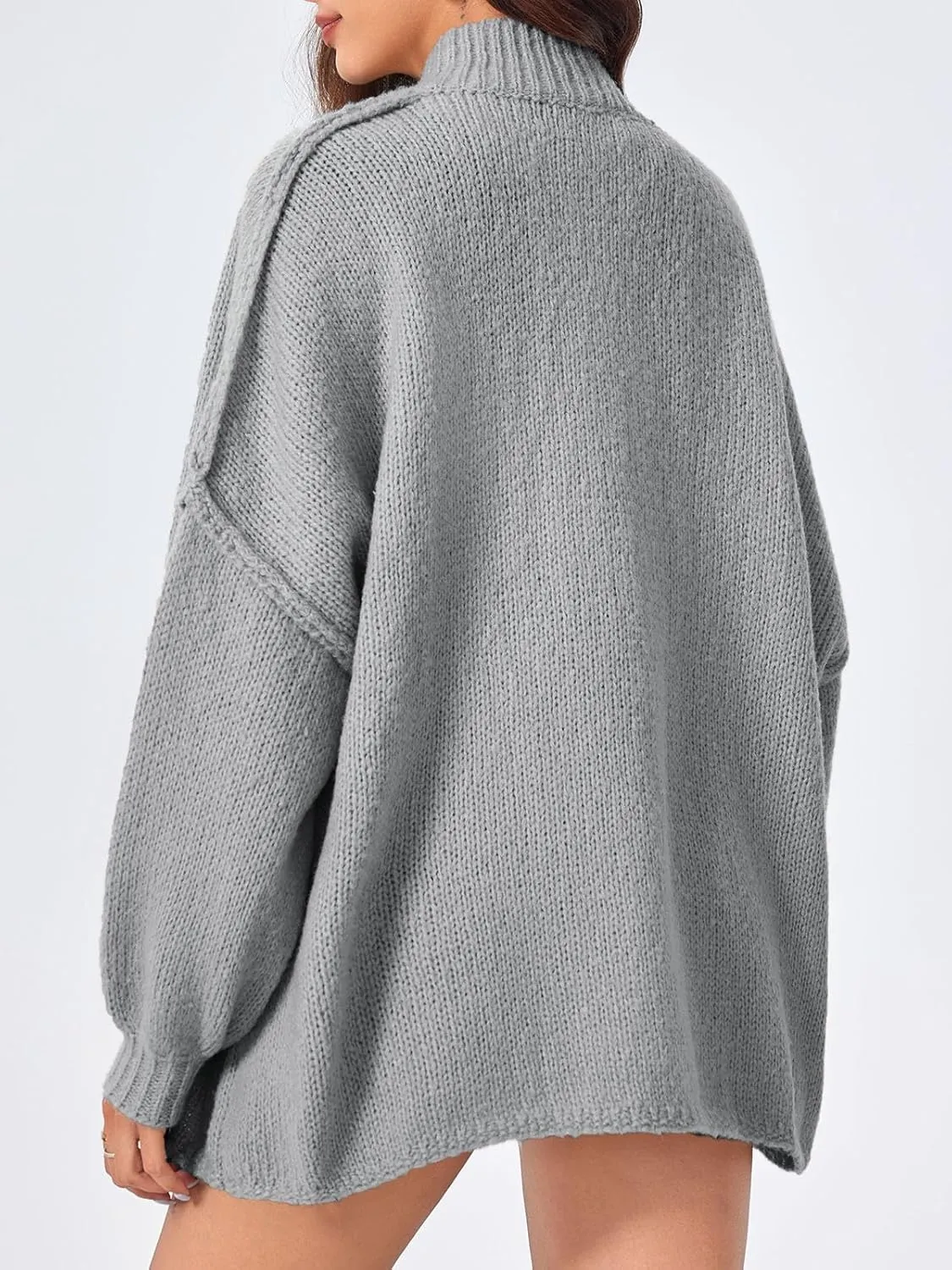 Saodimallsu Womens Oversized Cardigans Long Lantern Sleeve Button Down Chunky Knit Loose Fall Sweater Coats