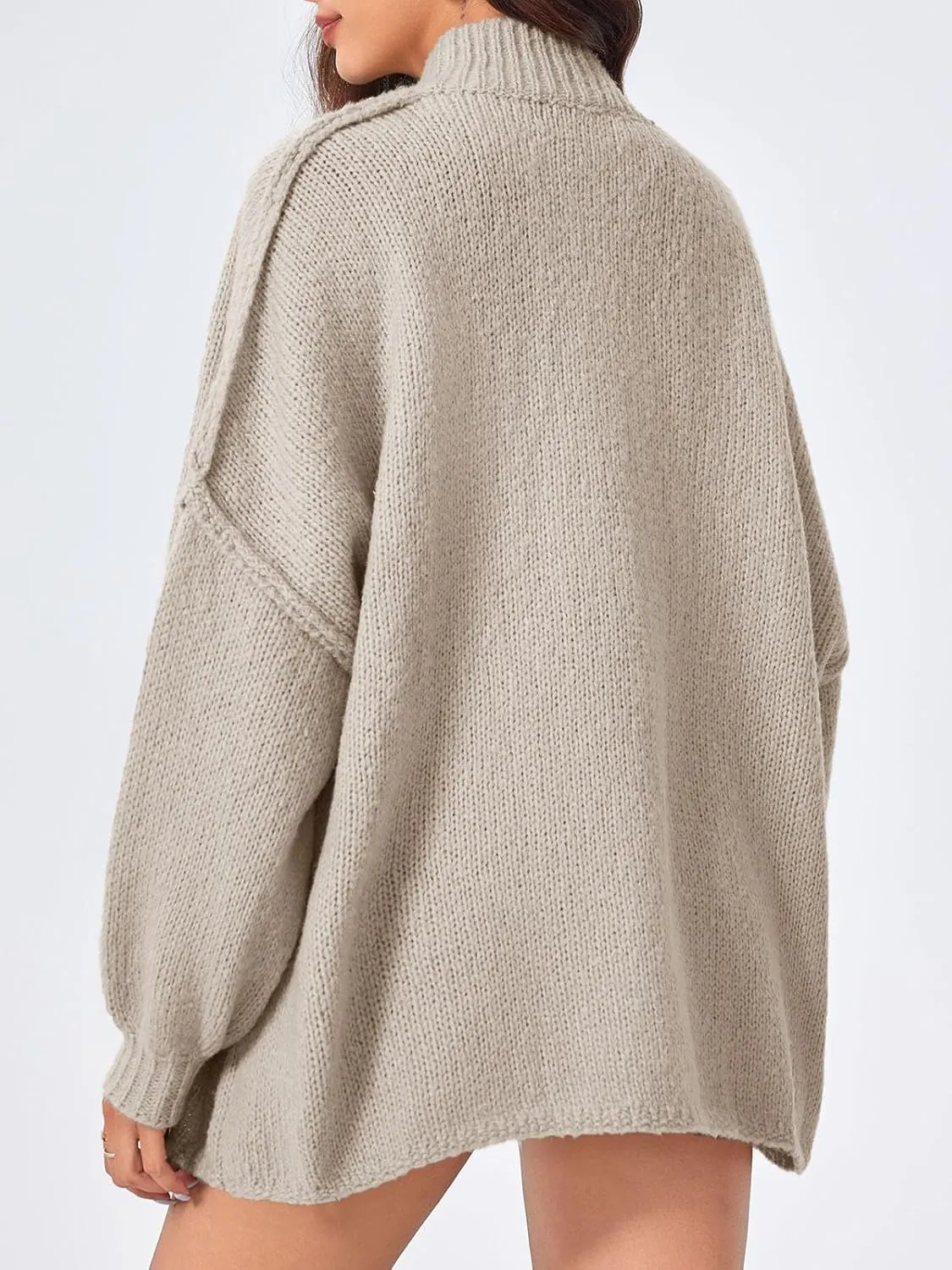 Saodimallsu Womens Oversized Cardigans Long Lantern Sleeve Button Down Chunky Knit Loose Fall Sweater Coats