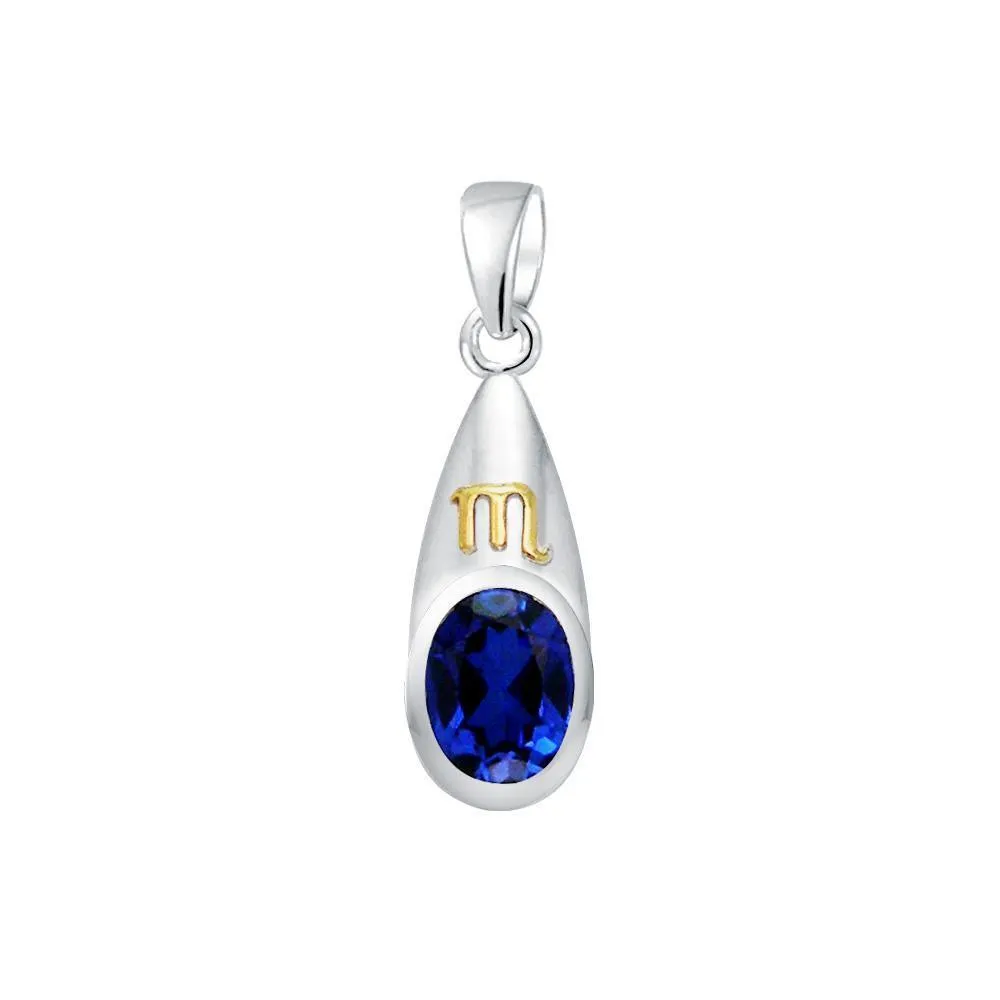 Scorpio Zodiac Symbol Silver and Gold Pendant MPD824