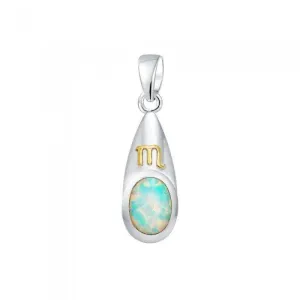 Scorpio Zodiac Symbol Silver and Gold Pendant MPD824