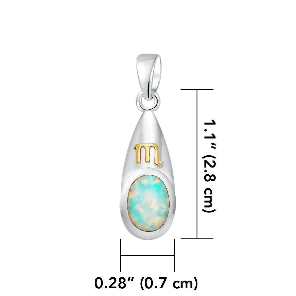Scorpio Zodiac Symbol Silver and Gold Pendant MPD824
