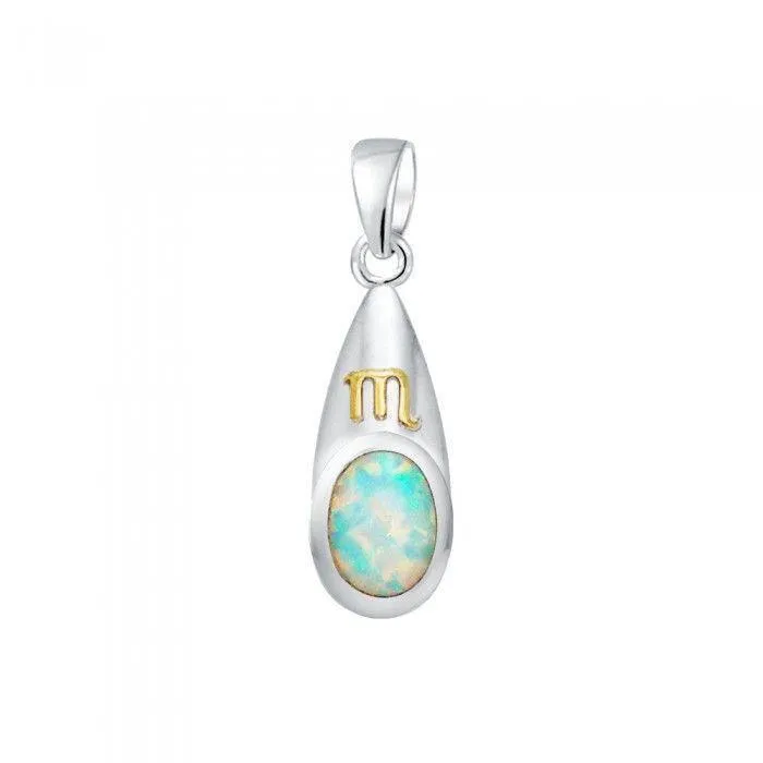 Scorpio Zodiac Symbol Silver and Gold Pendant MPD824