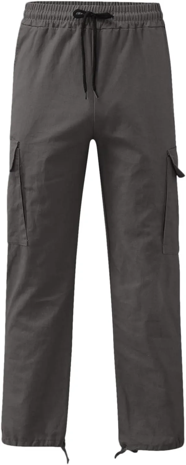 sdbrld Cargo Pants For Men Men's Fashion Relaxed Fit Beach Pants Streetwear Baggy Trousers Cargo Pants with Zipper Pockets
