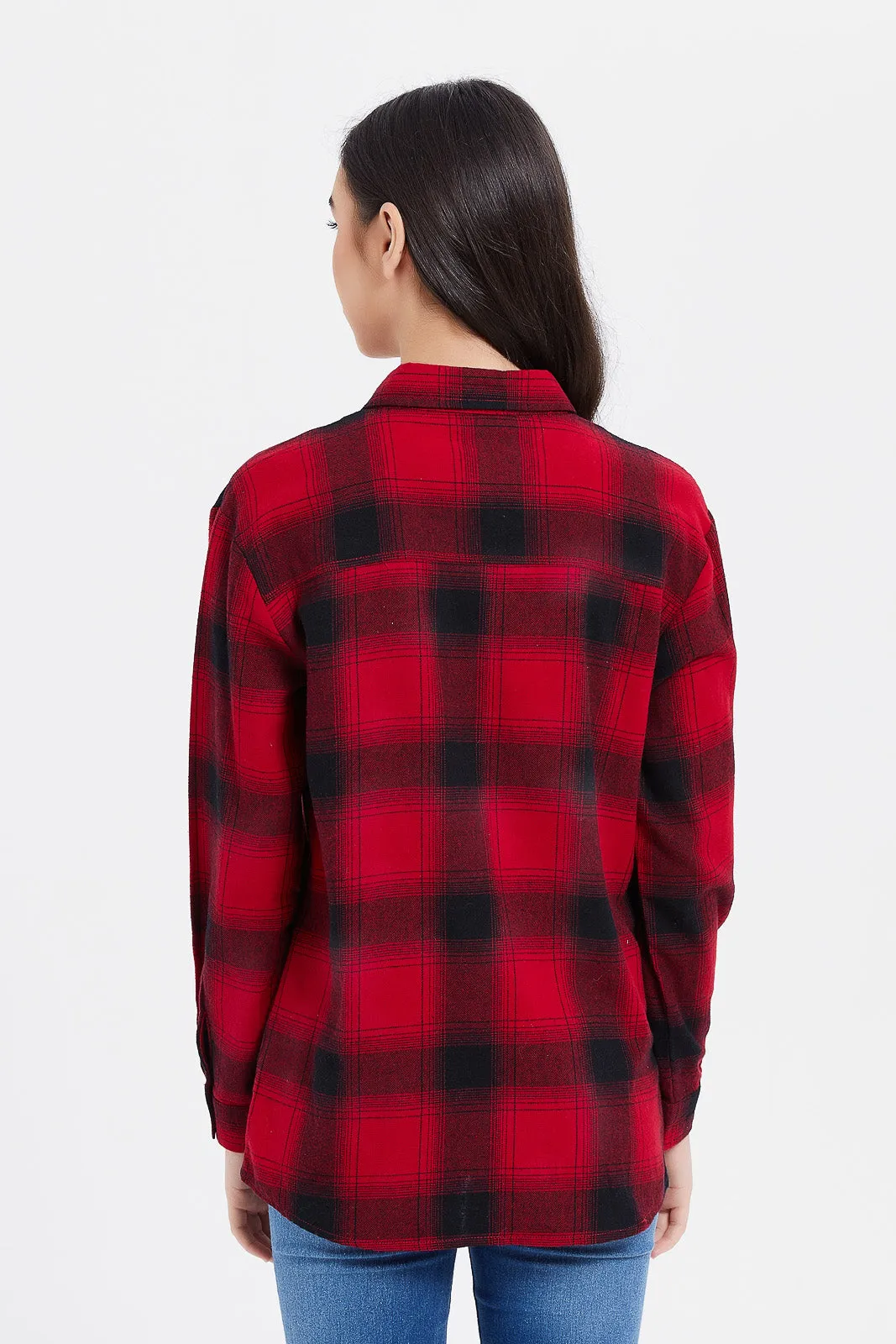 Senior Girls Red Check Shirt