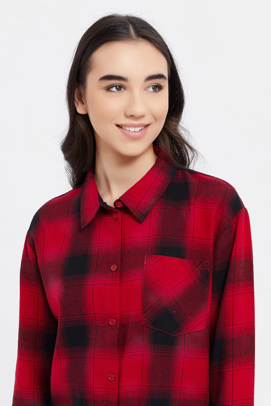 Senior Girls Red Check Shirt