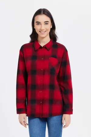 Senior Girls Red Check Shirt