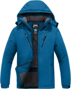 Skieer Men's Waterproof Ski Jacket Winter Snow Coat Windproof Snowboarding Jackets Warm Raincoat