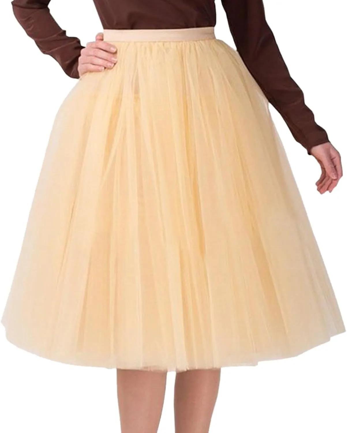 Skirts for Women Pleated Tulle Short Skirt Solid Color High Waist Tutu Ballet Half-Body Clothes Adult Dancing Skirts