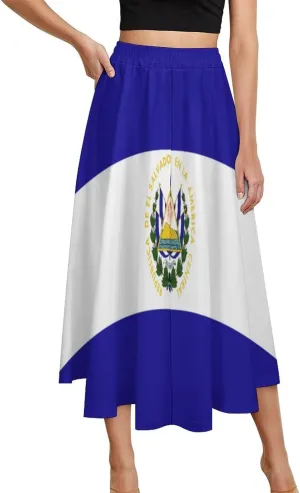Skirts for Womens France National Flag Summer Comfy Dress Casual High Waist Holiday Long Skirts