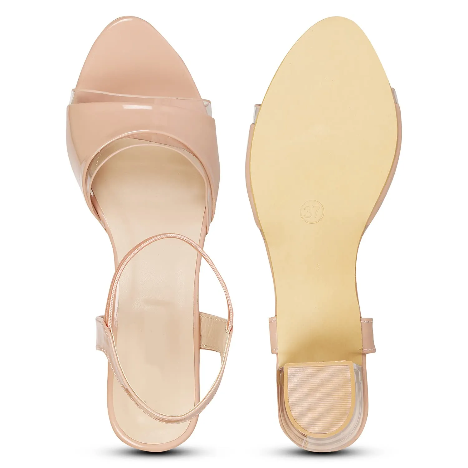 Smart & Sleek Women Casual Block Heel Sandals (PEACH, numeric_7) AB7