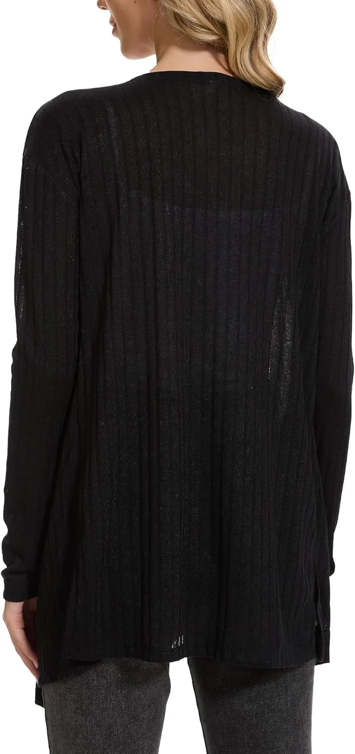 Spicy Sandia Women's Lightweight Draped Front Cardigan Sweaters Long Sleeve Irregular Hem Waterfall Soft Cardigans
