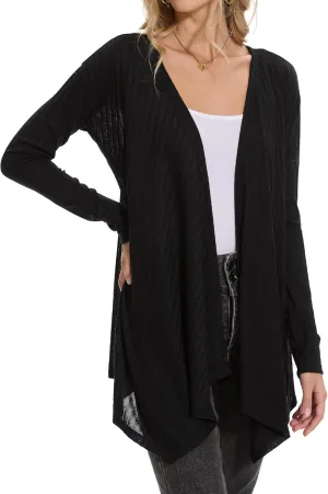 Spicy Sandia Women's Lightweight Draped Front Cardigan Sweaters Long Sleeve Irregular Hem Waterfall Soft Cardigans
