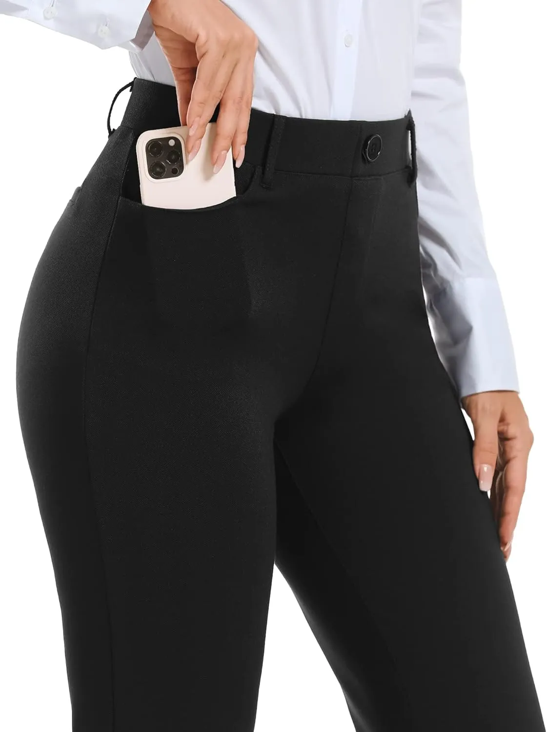Stelle Women 28"/30"/ 32" Bootcut Dress Pants Business Casual Work Pants with Pockets Pull On Regular Slacks for Office