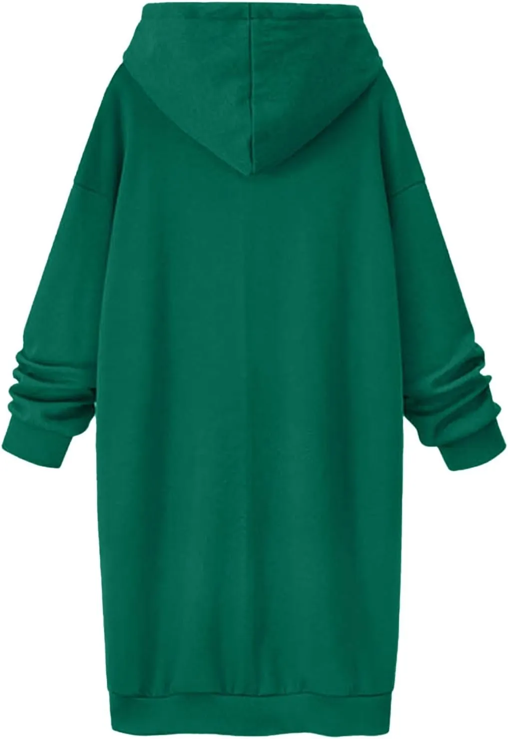 Stessotudo Oversized Long Hoodies for Women Solid Fleece Loose Fit Lounge Sweatshirts Drawstring Casual Comfy Hoodie Dress