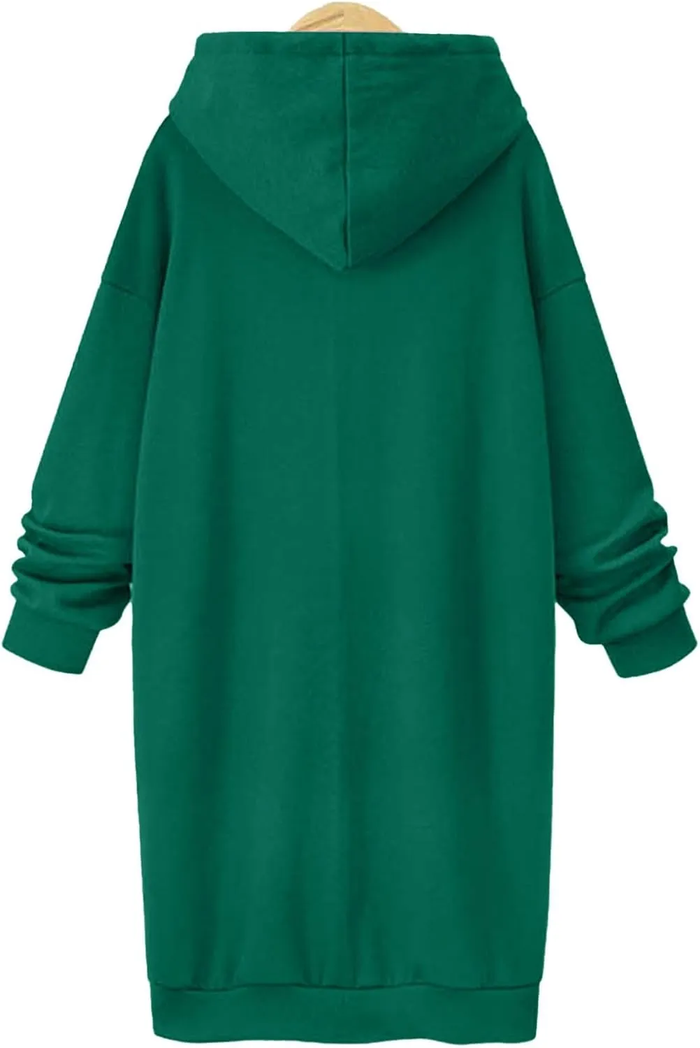 Stessotudo Oversized Long Hoodies for Women Solid Fleece Loose Fit Lounge Sweatshirts Drawstring Casual Comfy Hoodie Dress