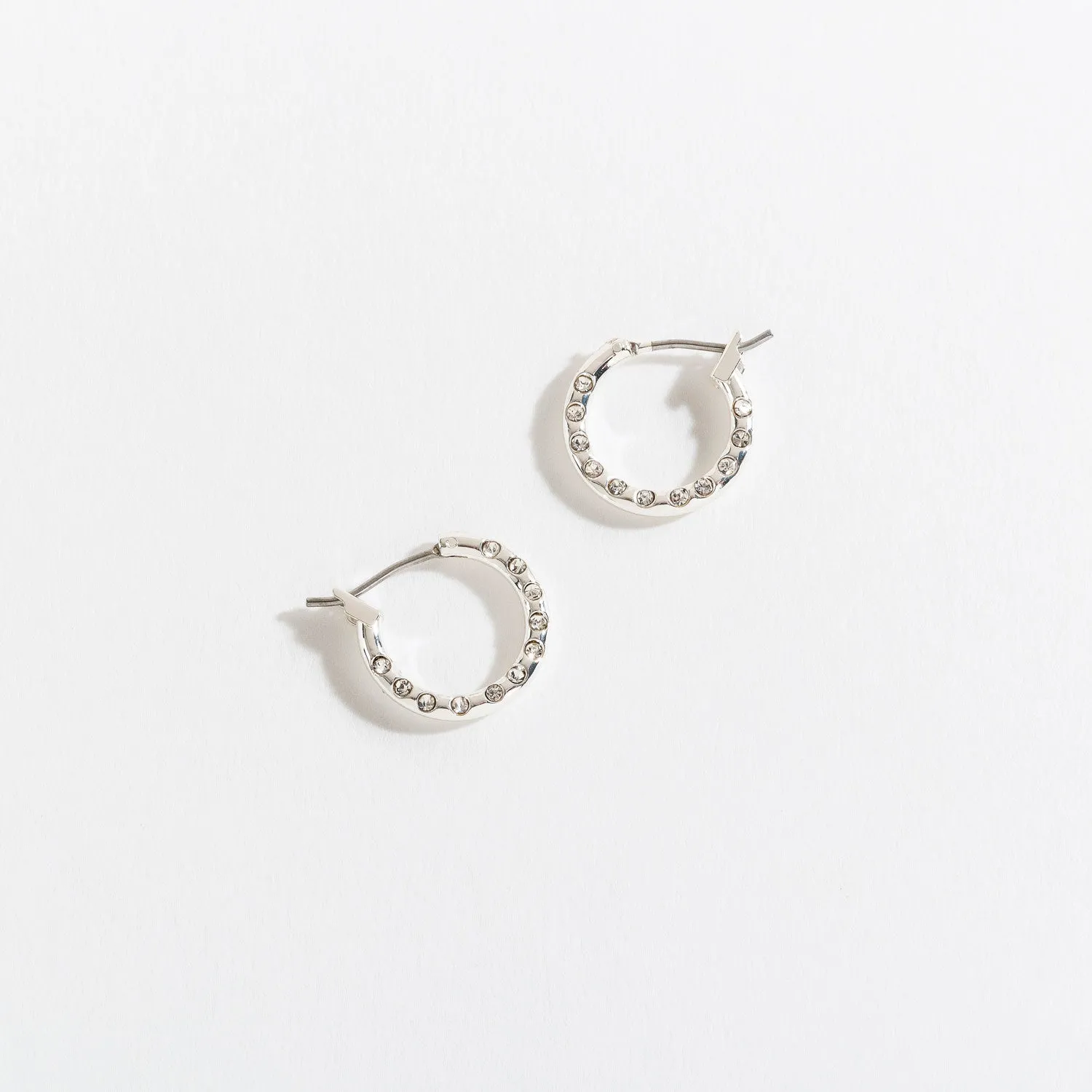Stone Accent Hoop Earrings