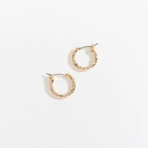 Stone Accent Hoop Earrings
