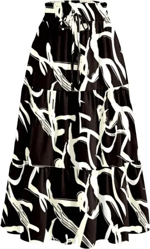Summer Dresses for Women 2025 Vacation Boho Floral Tiered Maxi Skirt Dressy A Line Drawstring Flowy Ruffle Dresses
