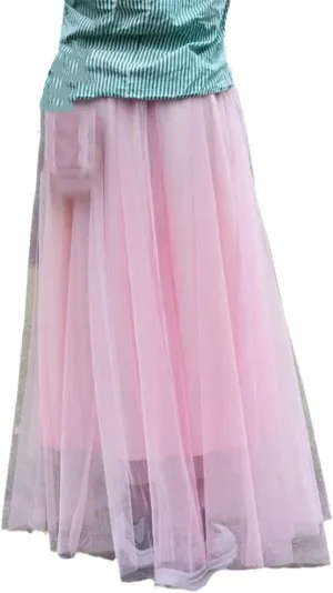 Summer Tulle Skirts, Womens Midi Pleated Skirts, Black Tulle Skirt, Spring Elastic High Waist Mesh Tutu Skirts