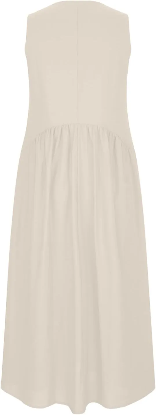 Sundresses for Women 2025 Summer Trendy V Neck Sleeveless Tank Dress Full Length Casual Long Maxi Linen Dress