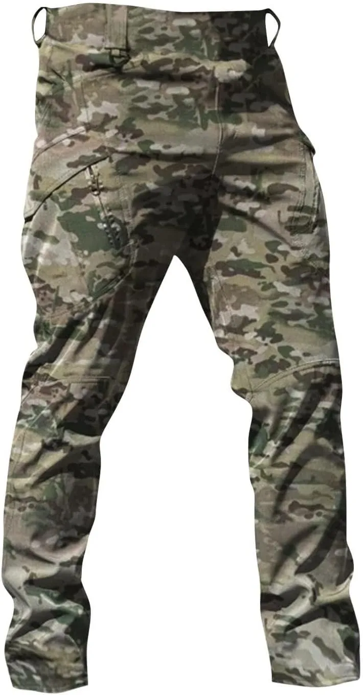Tactical Pants for Men Water Resistant Cargo Hiking Work Pant Relaxed Fit Stretch Quick Dry Pants with Multi Pockets