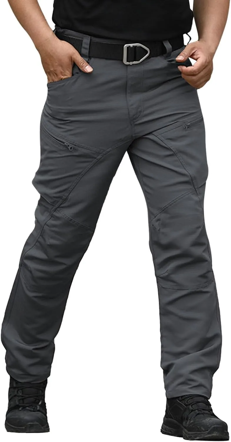 Tactical Pants for Men Water Resistant Cargo Hiking Work Pant Relaxed Fit Stretch Quick Dry Pants with Multi Pockets