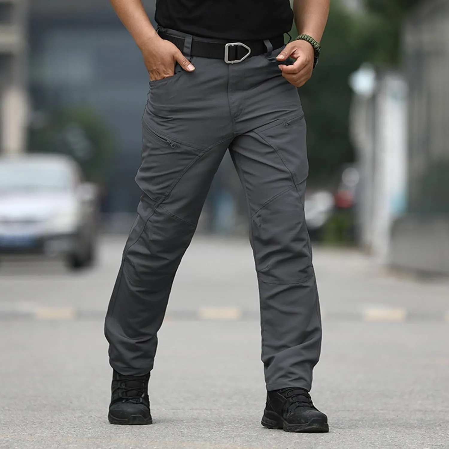 Tactical Pants for Men Water Resistant Cargo Hiking Work Pant Relaxed Fit Stretch Quick Dry Pants with Multi Pockets