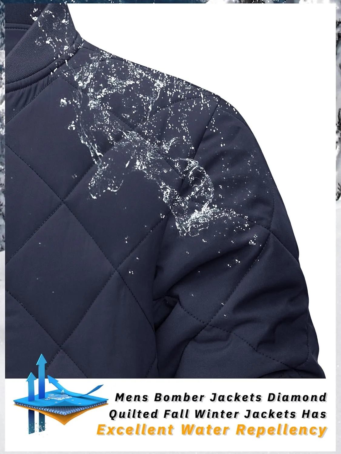 TACVASEN Men's Padded Jackets Winter Full Zipper Fleece Outwear Casual Windproof Bomber Varsity Coat