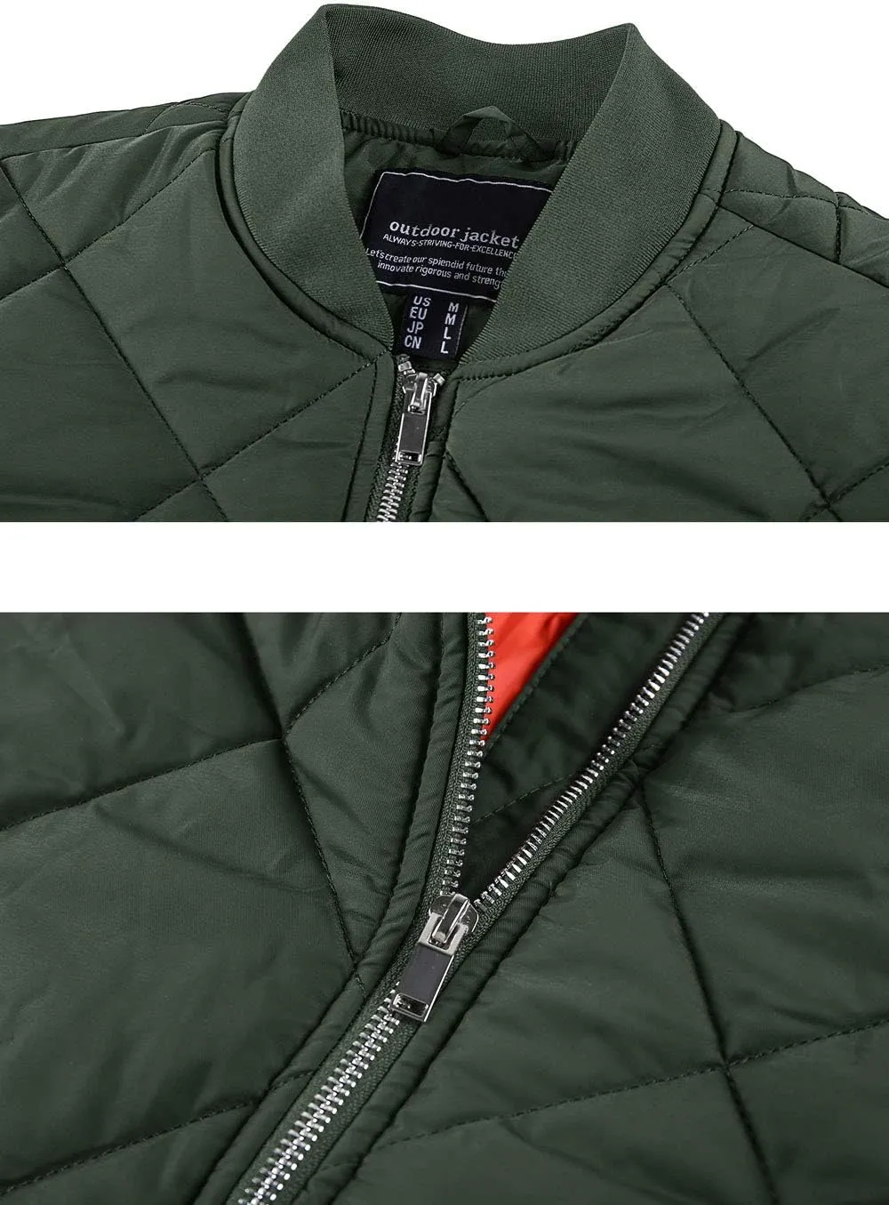 TACVASEN Men's Padded Jackets Winter Full Zipper Fleece Outwear Casual Windproof Bomber Varsity Coat