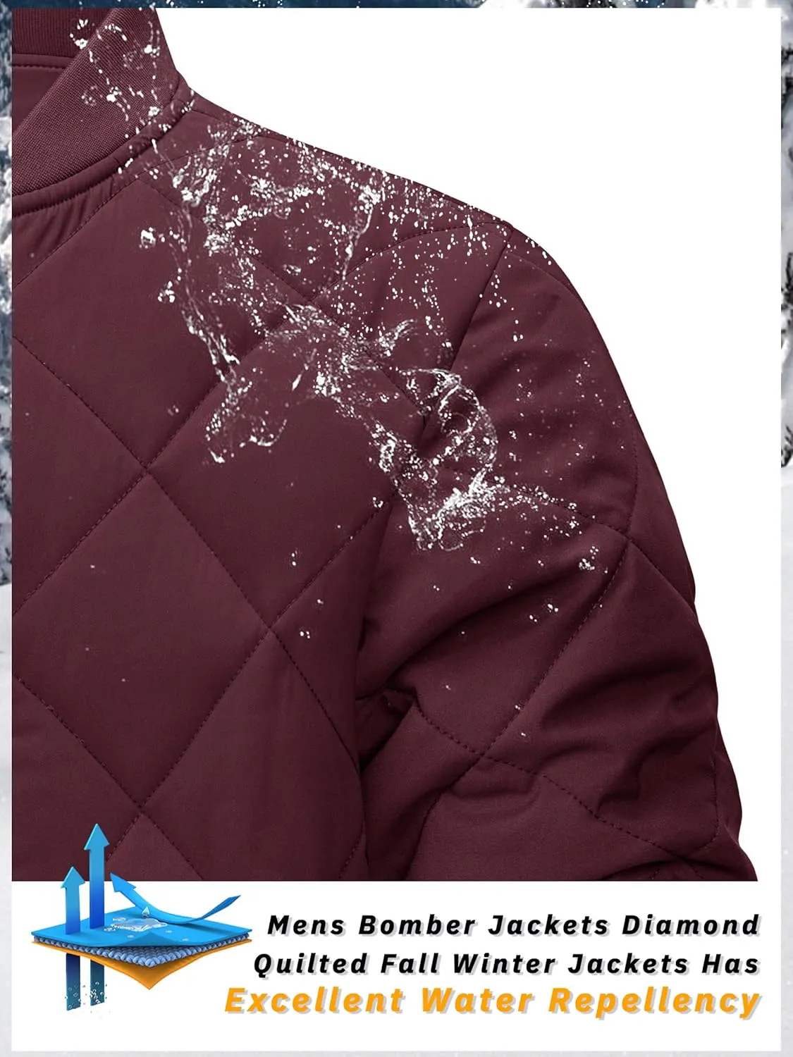 TACVASEN Men's Padded Jackets Winter Full Zipper Fleece Outwear Casual Windproof Bomber Varsity Coat