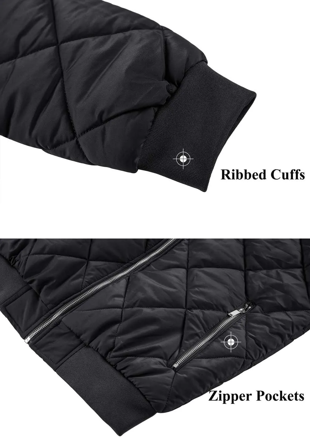 TACVASEN Men's Padded Jackets Winter Full Zipper Fleece Outwear Casual Windproof Bomber Varsity Coat