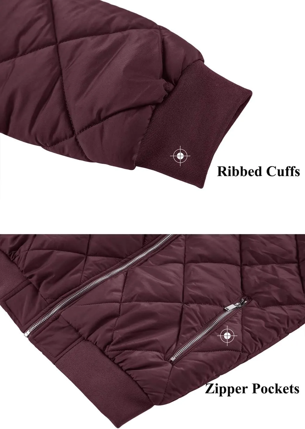 TACVASEN Men's Padded Jackets Winter Full Zipper Fleece Outwear Casual Windproof Bomber Varsity Coat