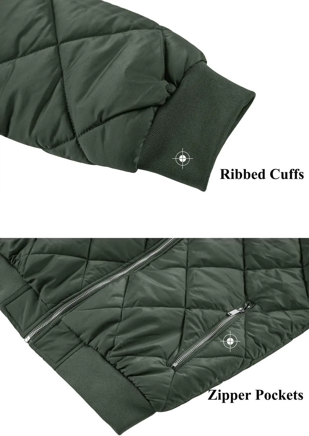 TACVASEN Men's Padded Jackets Winter Full Zipper Fleece Outwear Casual Windproof Bomber Varsity Coat