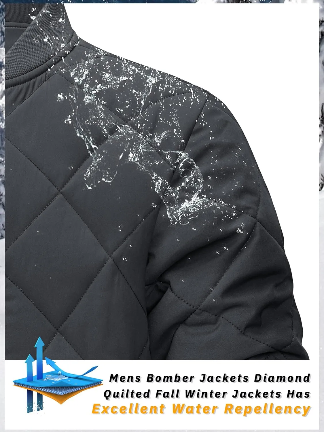 TACVASEN Men's Padded Jackets Winter Full Zipper Fleece Outwear Casual Windproof Bomber Varsity Coat