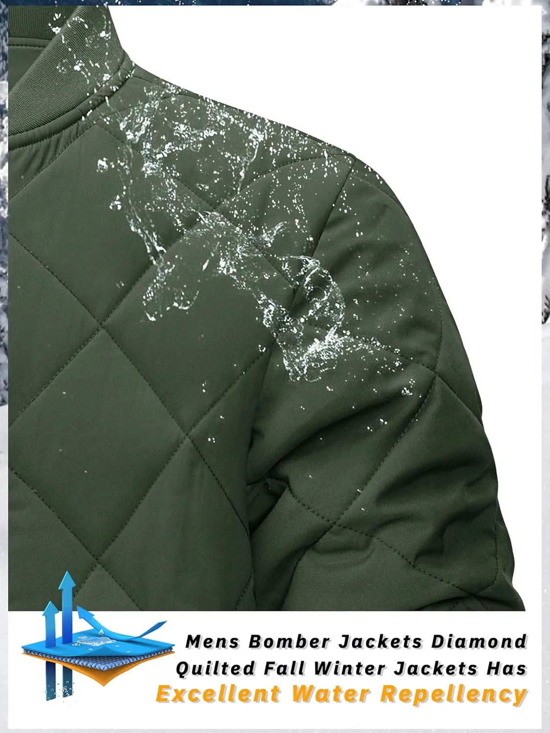 TACVASEN Men's Padded Jackets Winter Full Zipper Fleece Outwear Casual Windproof Bomber Varsity Coat