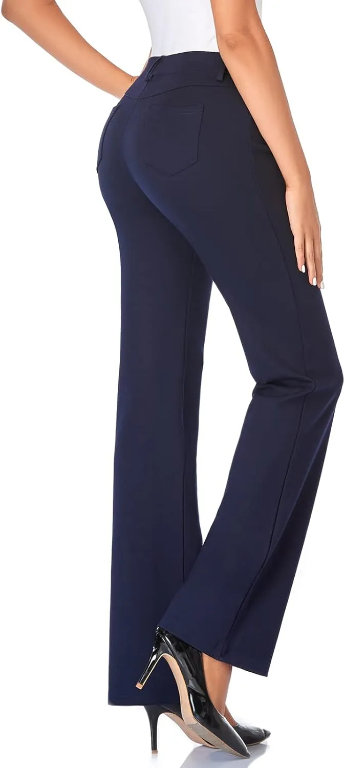 Tapata Women's 28''/30''/32''/34'' Stretchy Bootcut Dress Pants with Pockets Tall, Petite, Regular for Office Work Business