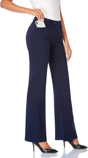Tapata Women's 28''/30''/32''/34'' Stretchy Bootcut Dress Pants with Pockets Tall, Petite, Regular for Office Work Business