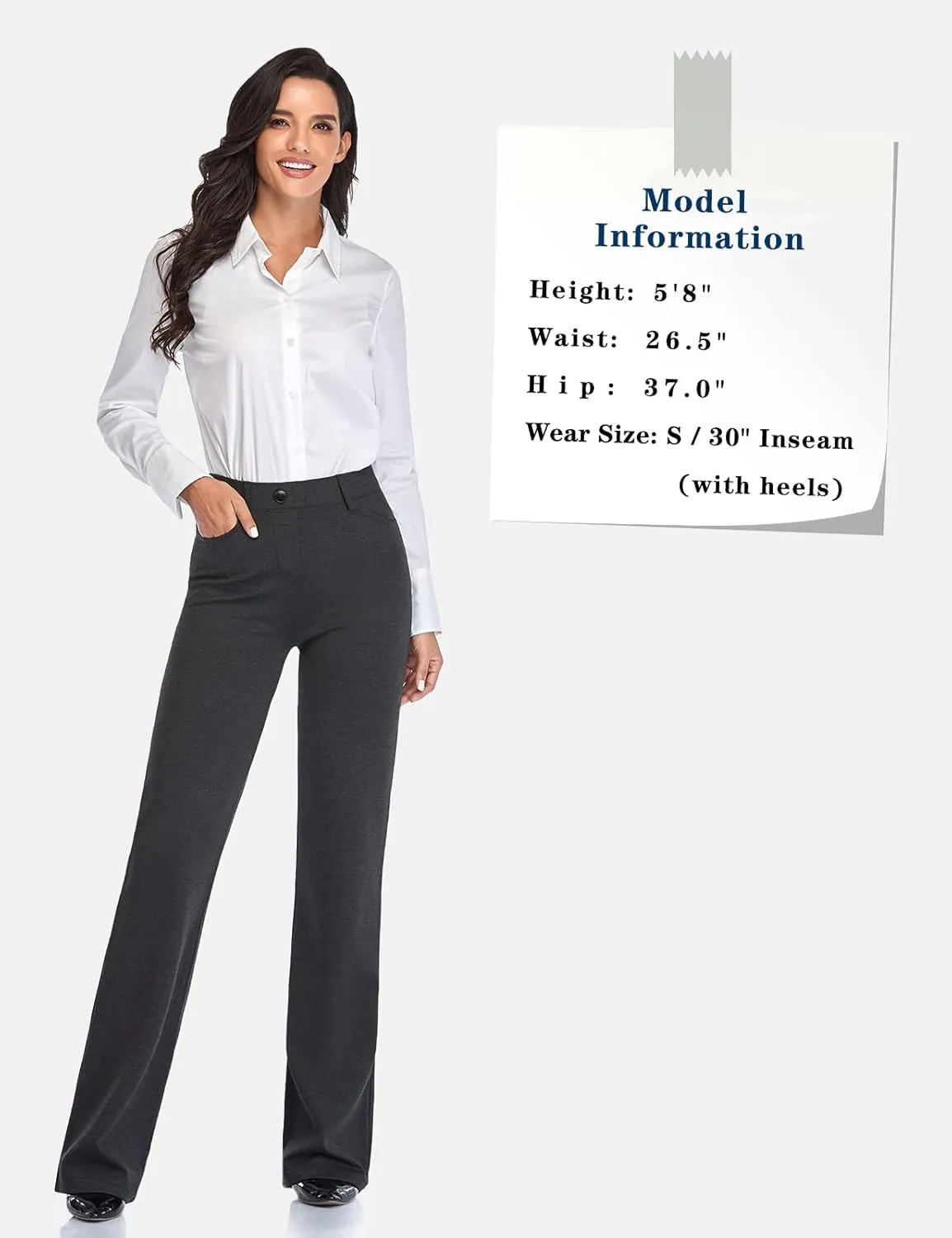 Tapata Women's 28''/30''/32''/34'' Stretchy Bootcut Dress Pants with Pockets Tall, Petite, Regular for Office Work Business