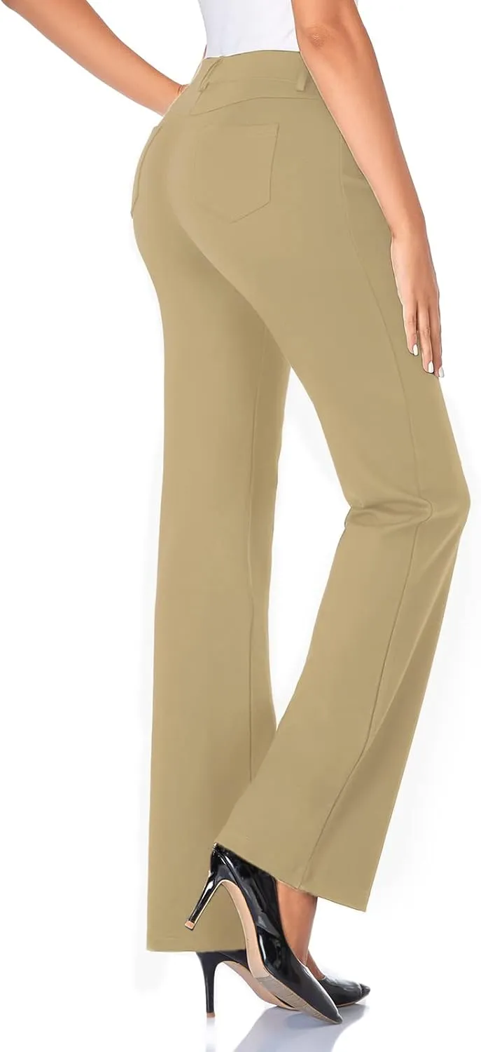 Tapata Women's 28''/30''/32''/34'' Stretchy Bootcut Dress Pants with Pockets Tall, Petite, Regular for Office Work Business