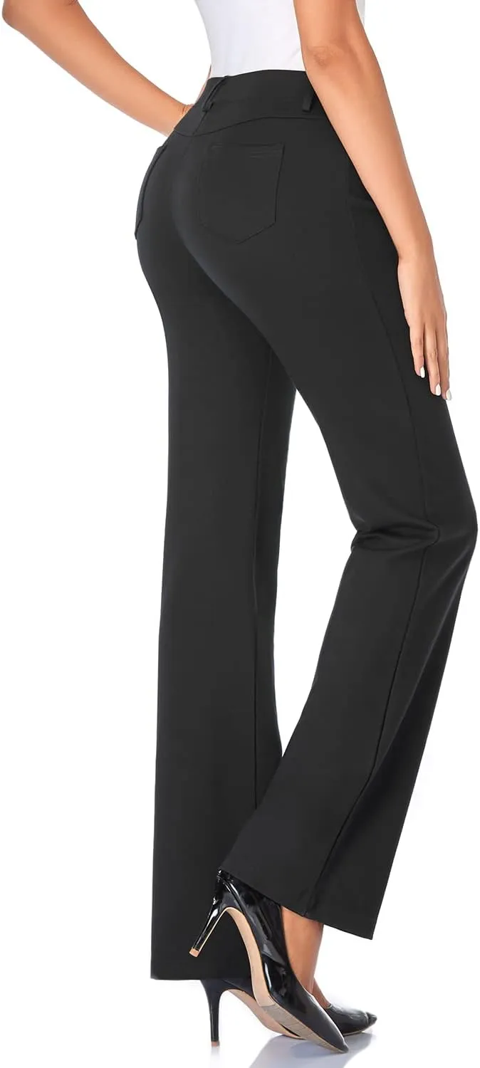 Tapata Women's 28''/30''/32''/34'' Stretchy Bootcut Dress Pants with Pockets Tall, Petite, Regular for Office Work Business