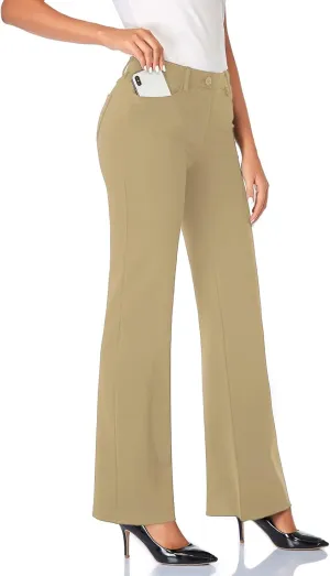 Tapata Women's 28''/30''/32''/34'' Stretchy Bootcut Dress Pants with Pockets Tall, Petite, Regular for Office Work Business