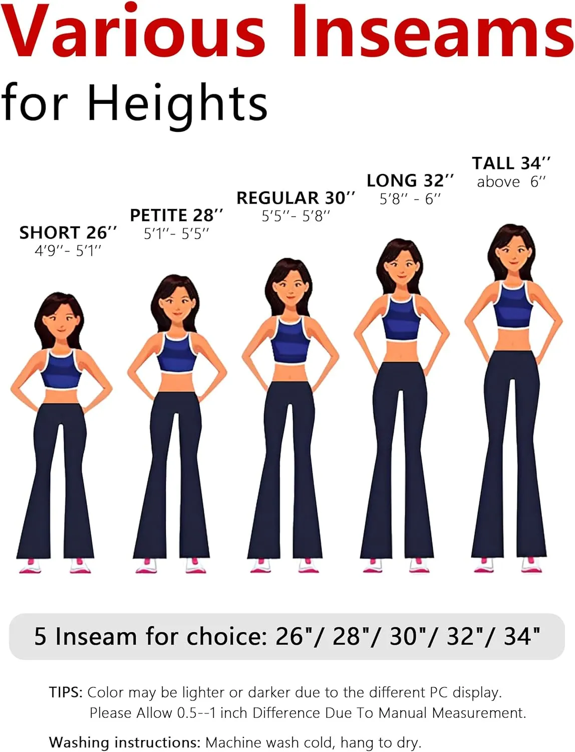 Tapata Women's 28''/30''/32''/34'' Stretchy Bootcut Dress Pants with Pockets Tall, Petite, Regular for Office Work Business