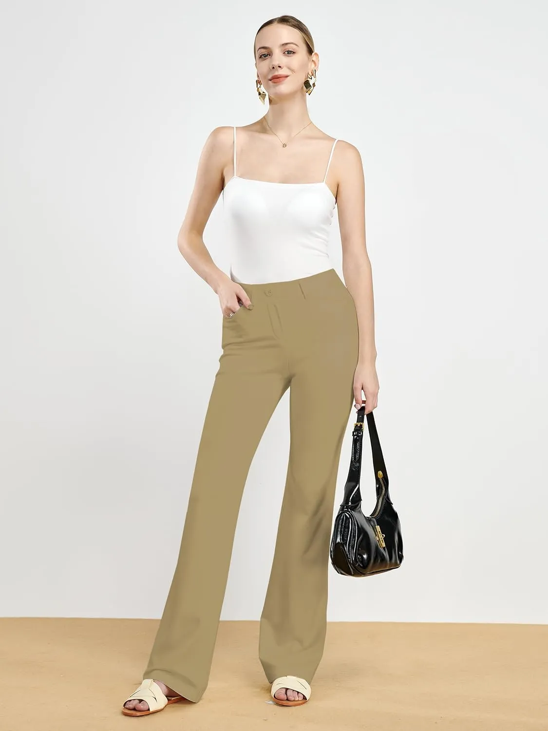 Tapata Women's 28''/30''/32''/34'' Stretchy Bootcut Dress Pants with Pockets Tall, Petite, Regular for Office Work Business