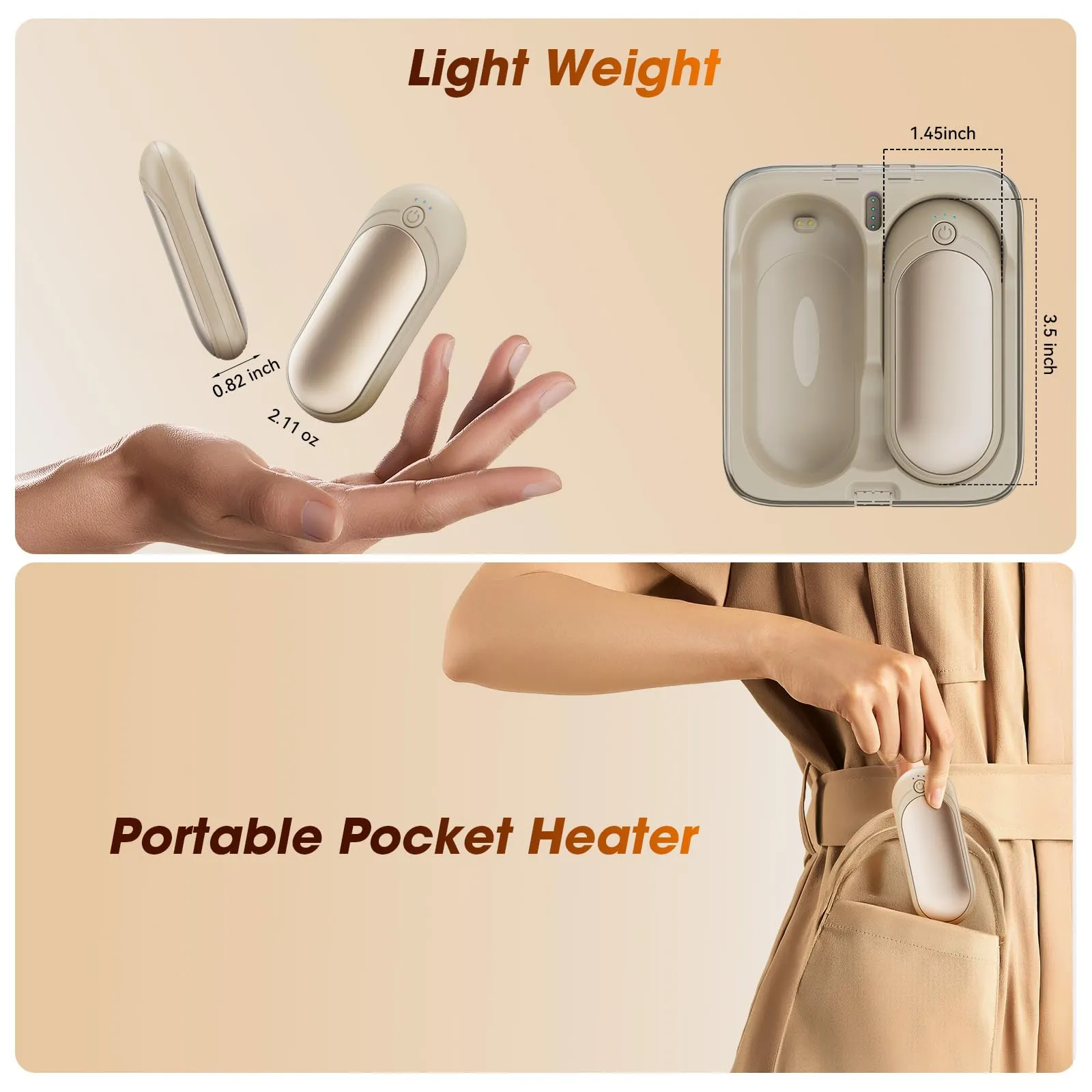 TempBliss 14000mAh Rechargeable Hand Warmers 2 Pack