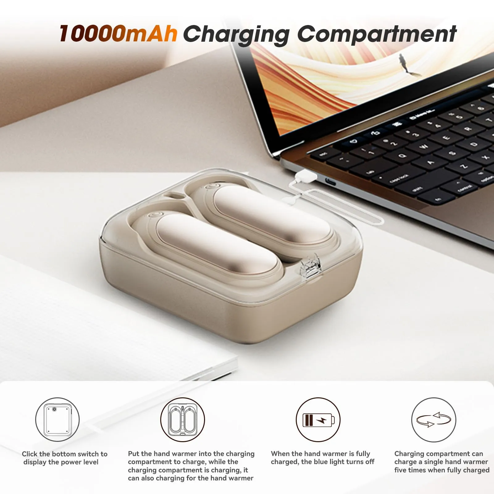 TempBliss 14000mAh Rechargeable Hand Warmers 2 Pack