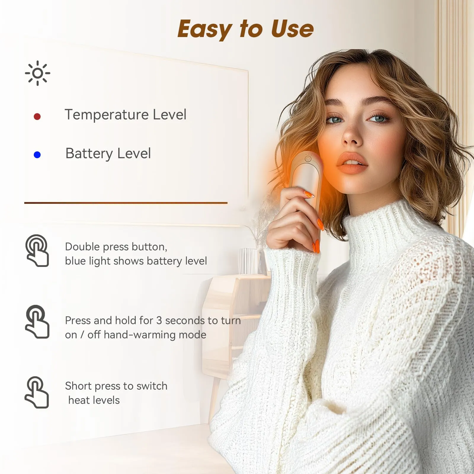 TempBliss 14000mAh Rechargeable Hand Warmers 2 Pack