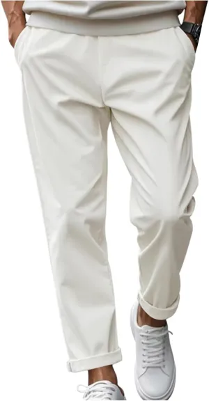 Thatrich Mens Stretch Pants Relaxed Fit Basic Suit Pant Quick Dry Business Casual Trousers Lightweight Sweatpant Comfy Slacks
