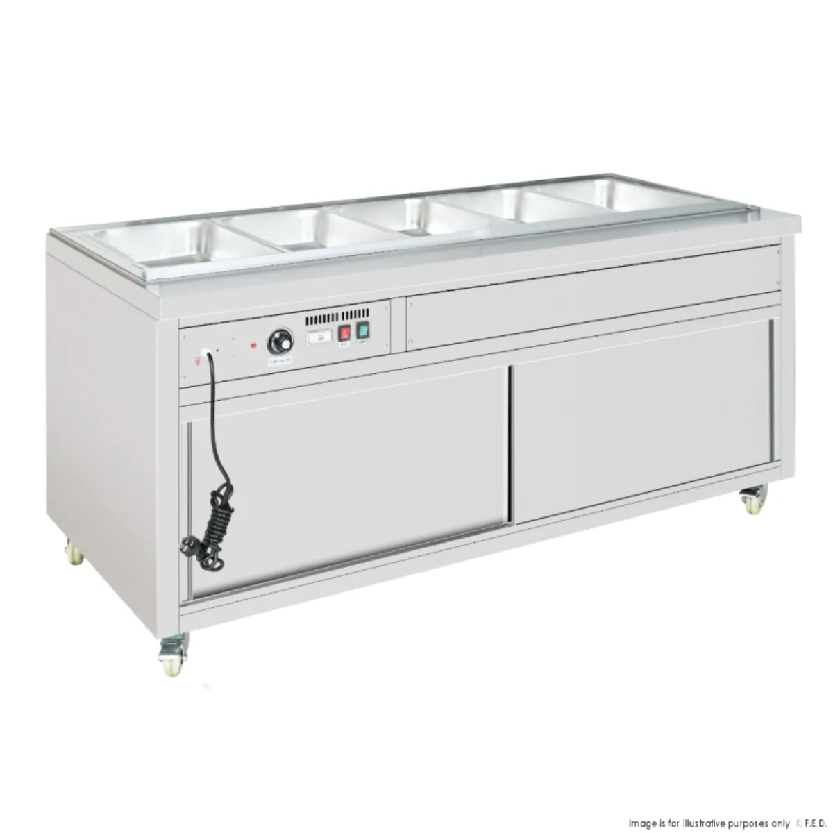 Thermaster Premium Wet and Dry Bain Marie Food Display, 4x1/1 GN Pans [PG150FE-XB] (Order in item)