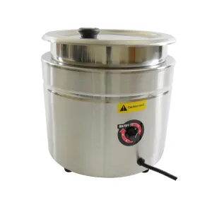 Thunder Group SEJ38000C  13.20" Stainless Steel 10.5 Qt Electric Soup and Food Warmer, 800W
